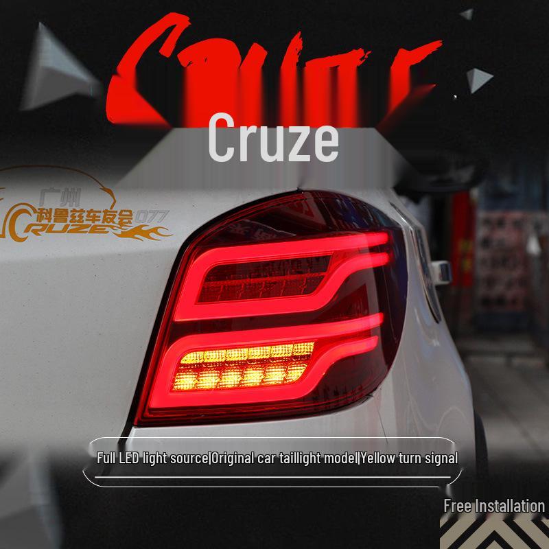 LED Taillight Assembly for Hatchback Cruze: Smoked Black Daytime Running, Brake, and Turn Signal Lights