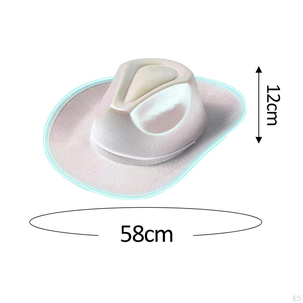 LED Cowboy Hat, Light up Headgear Rave Cap Cowgirl Hat Western for Party Role