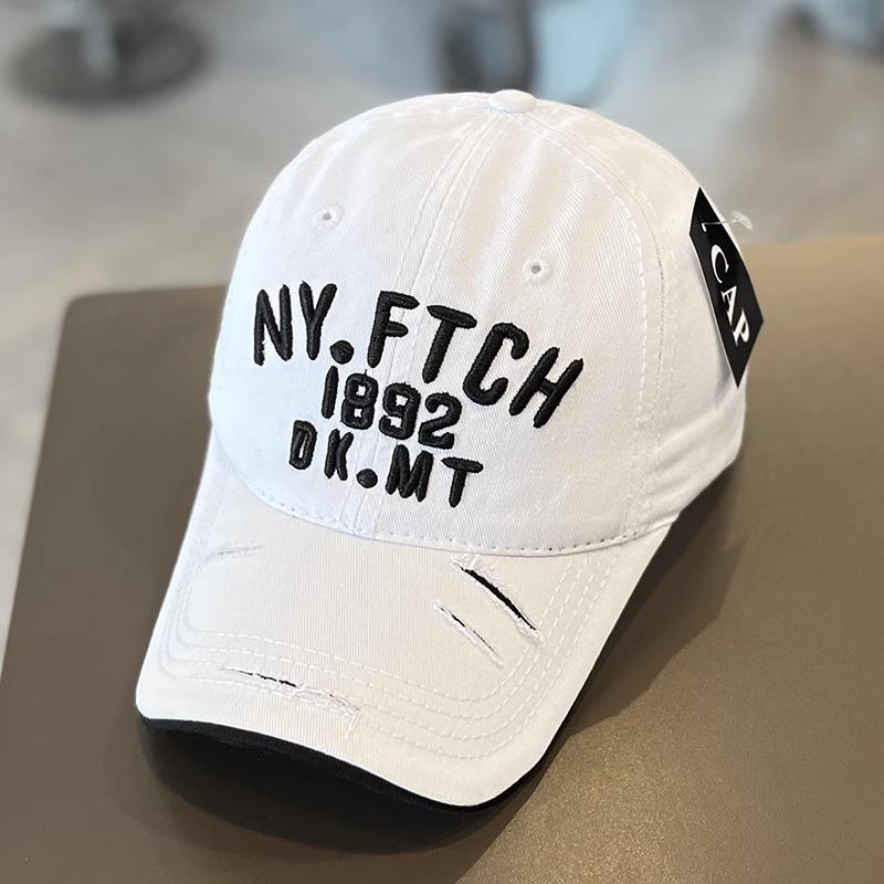 Embroidered Baseball Hat for Women In Summer Korean Style Fashion Letters Big Head Circumference Showing Face Small Sun Protection Baseball Cap