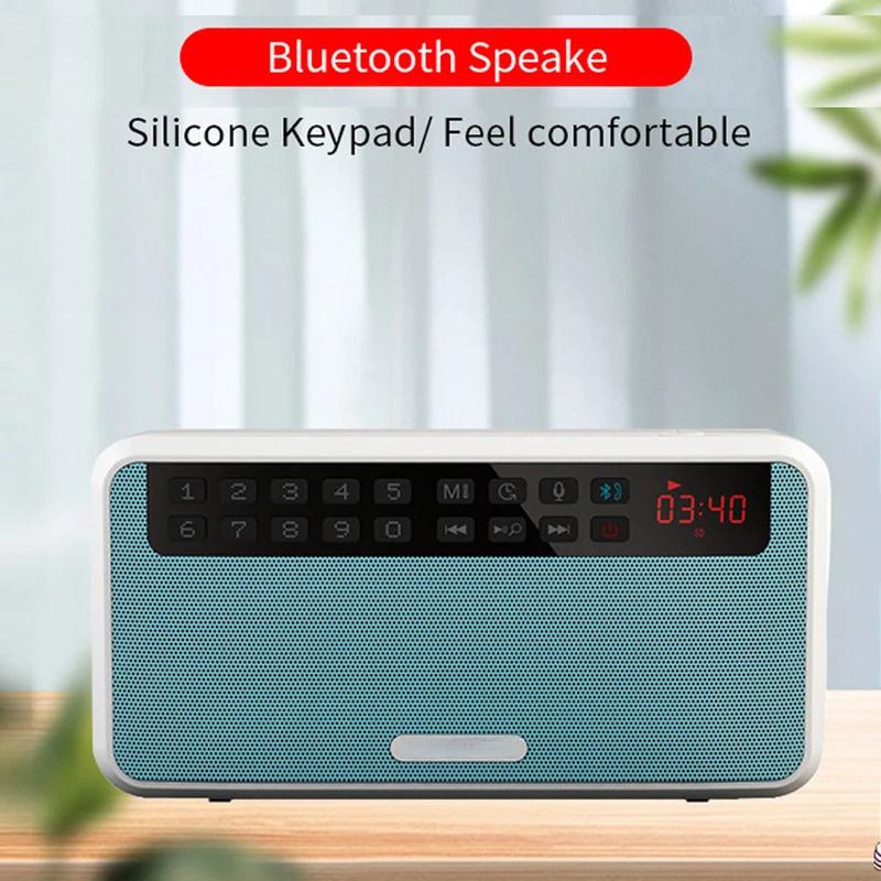 Portable 6W Stereo Bluetooth-compatible Speakers FM Radio Speaker TF Card USB Music Player