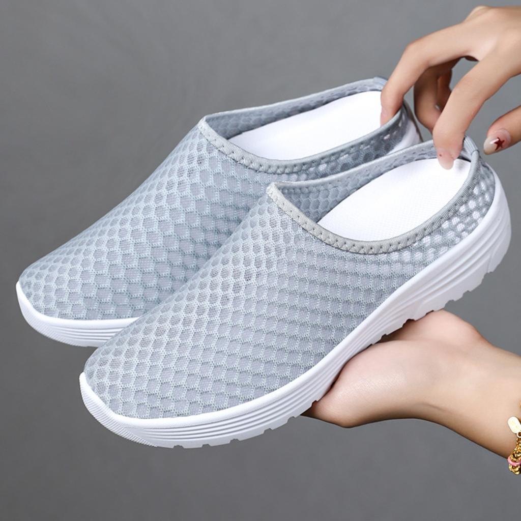 Women's Summer Plus Size Semi Trawl Breathable Sandals with Soft Soles That Are Not Tiring for The Feet, Casual Shoes , and Single Shoes