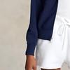 Polo Ralph Lauren FW23 Brand Logo Embroidered Hooded Cardigan Sweatshirt Women sweatshirt Navy-Blue 211841657-002