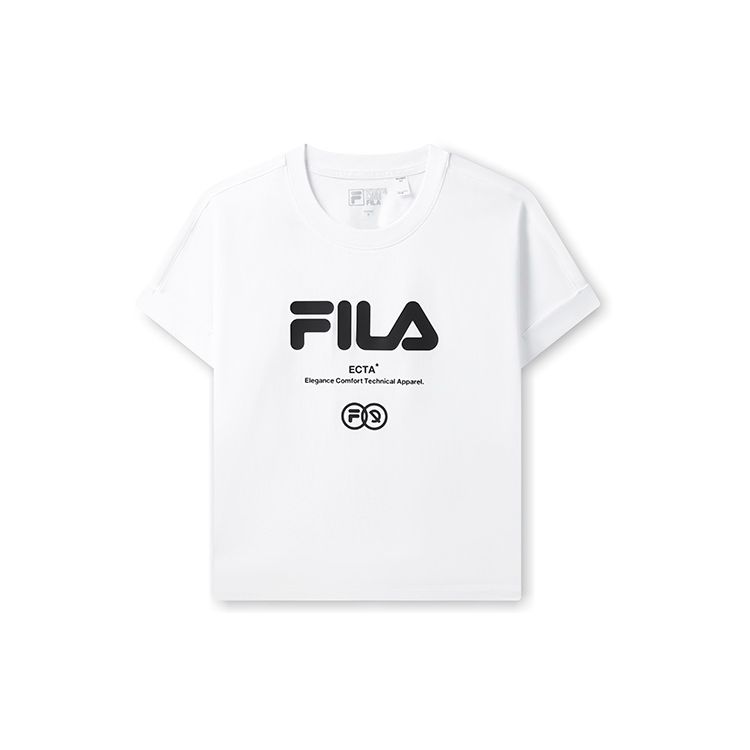 

FILA X Magic Stick Collaboration Logo Print Slim Fit Fashion Simple Casual Round Neck American Vintage Short Sleeve T Shirt Women Tops F11W329115F-WT L