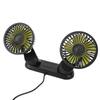 Car Fan Portable Dual Head Electric Vehicle Mounted USB 360 Degree Rotation Auto Cooling Fan for