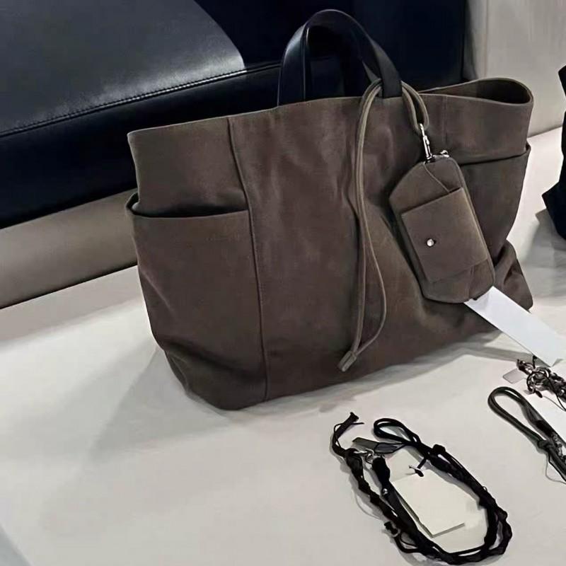 2025 Winter Oversized Canvas Tote Bag With Contrast Color Design Streetwear Chic Shoulder Handbag Daily Wear