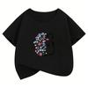 Harajuku Cute Hedgehog Tshirt Kids Anime Cartoon Tops Fashion Hedgehog Flower Clothing Short Sleeve Cartoon Boy Girl Tshirt Top
