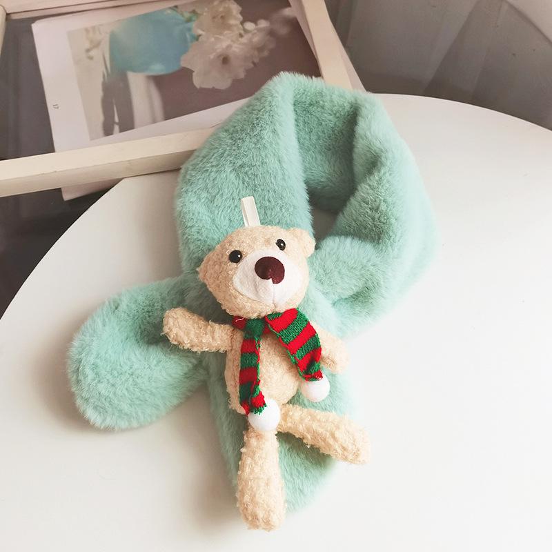 

Зимний плюшевый шарф «Маленький медвежонок»: Милая мультяшная пушистая манишка для детей