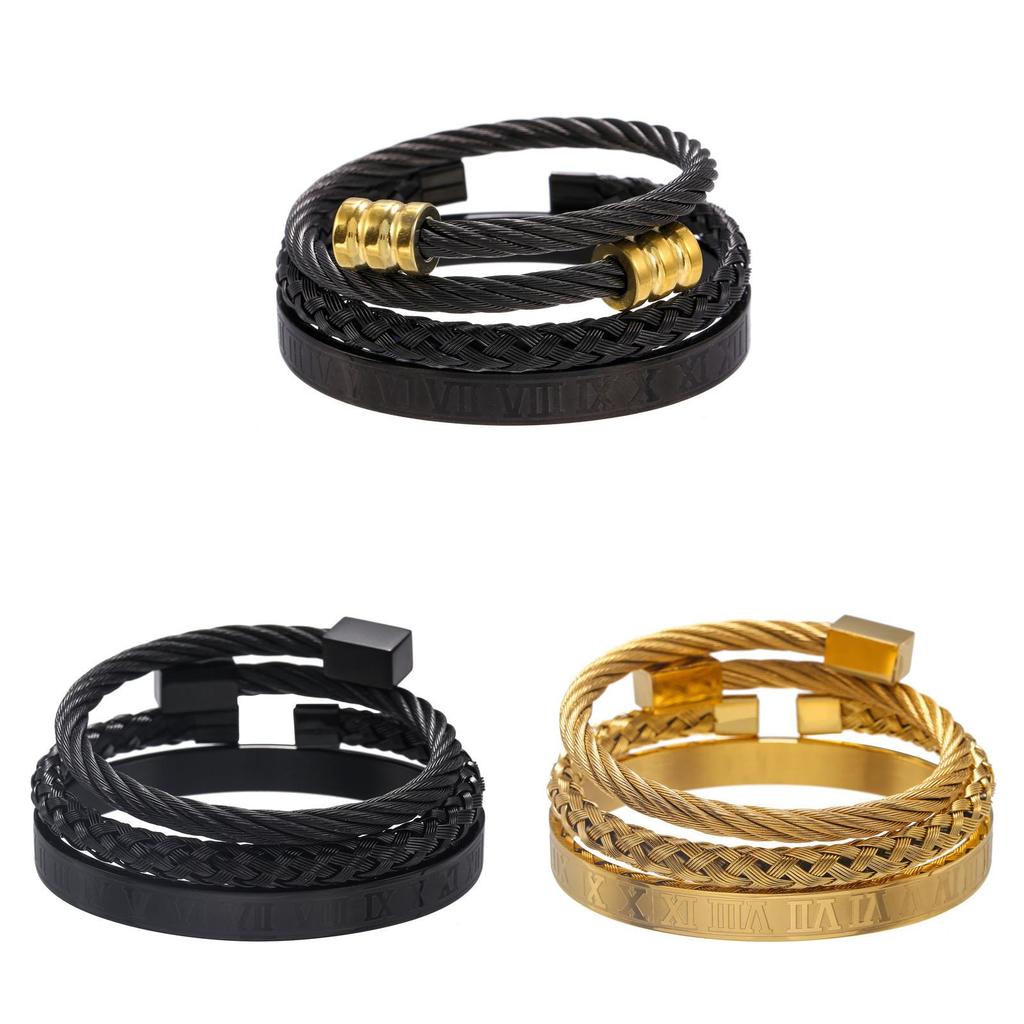 Punk-Retro-Armbänder aus Stahl mit geometrischen Formen für Herren mit mehrfarbigen Spiralen – ideal als Geschenk für Festivals