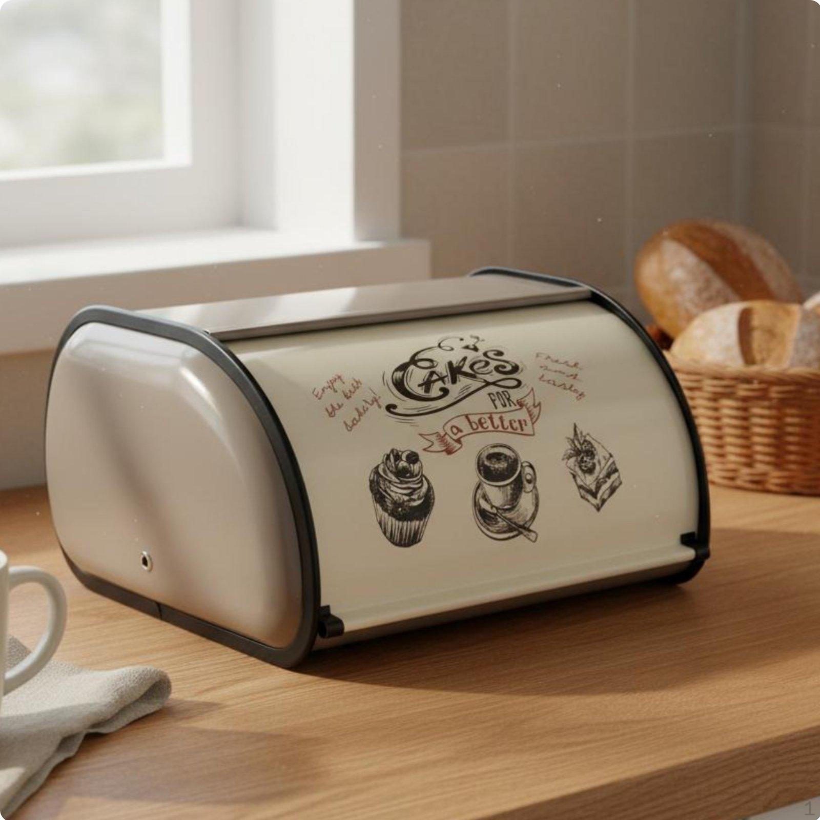 Metal Bread Box Construction Retro Bin