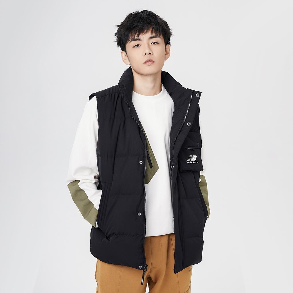 New Balance Down Vests Unisex Black Stand Collar Moderate Other AMV14310-BK