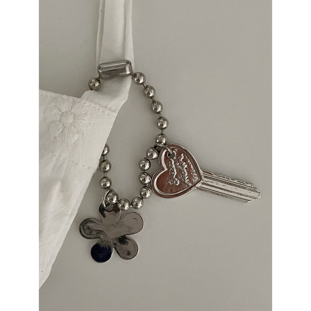 OUI SAY YES! Metal Pendant & Ball Chain Keyring