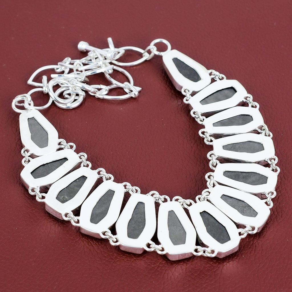 Faceted Silver Sheen Obsidian Necklace 925 Sterling Silver Necklace Adjustable Chain Necklace Handmade Jewelry Gemstone Necklace for Gifts