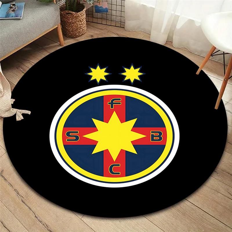 Tappeto Rotondo FCSB, Tappeto per Soggiorno Camera da Letto Divano Sala Giochi Decorazione, Tappetino Antiscivolo