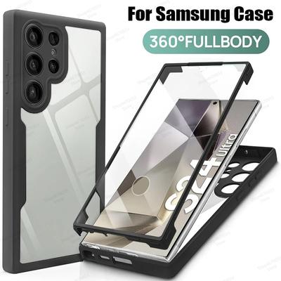 360° Full Body Cover Phone Case For Samsung Galaxy S24 S23 S22 S21 Ultra Plus FE Shockproof Cases For Samsung A55 A54 A35 A25