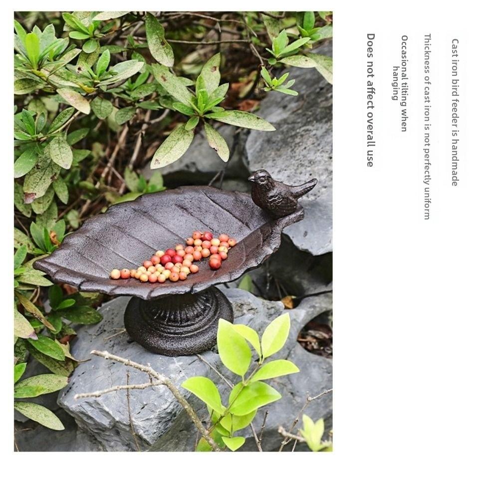 Cast Iron Bird Bath Retro Bird Water Bowl Multi Functional Bird Food Dispenser  for Bird Lovers