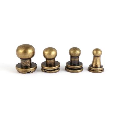 10pcs Round Cloth Button Brass Nail Leather Craft Clothes/Bag/Shoes Garment Rivets Monk Head Screws