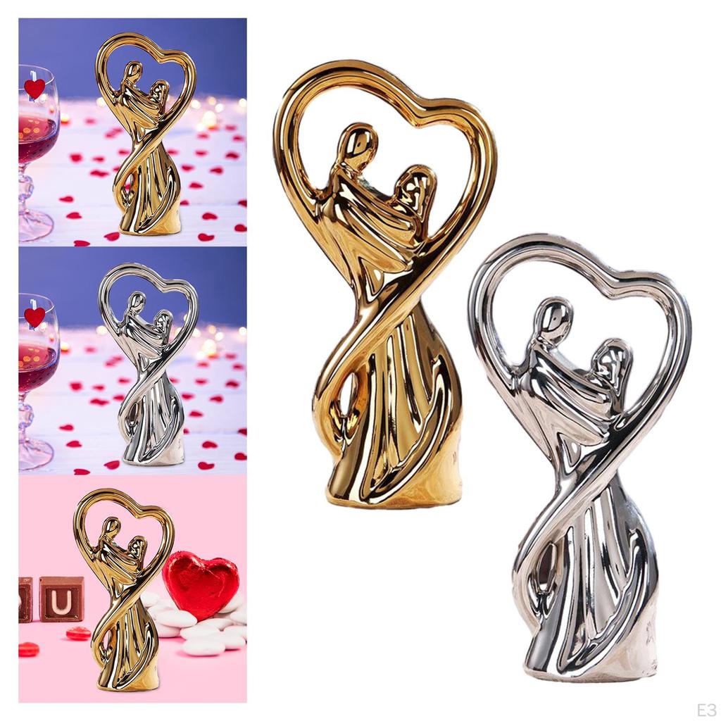 Couple Figurine Statue Art Crafts Lovers Sculpture Valentine's Day Ornament for Cabinet