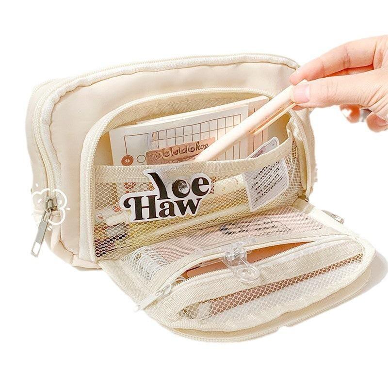 Large Capacity Pencil Bag Aesthetic School Case Korean Stationery Holder Bag Children Pen Case Boys Girl Students School Supplies