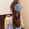 Peony Flower Grasping Clip Mesh Flower Hairgrips Temperament Hair Claw Clips  Women