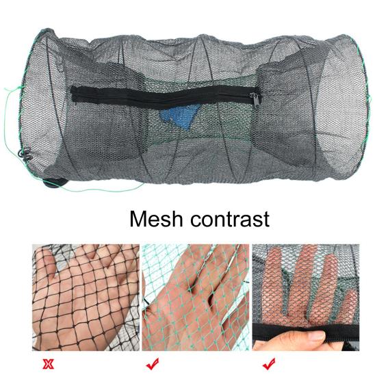 Large Automatic Folding Portable Fishing Net Trap Zipper Bait Spring Cage for Shrimp