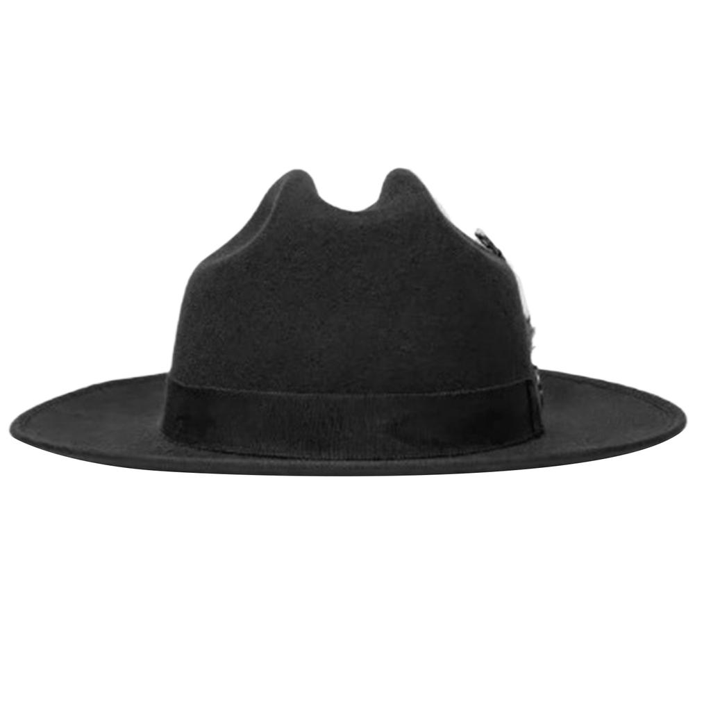 Roll Brim Wool Hat for Adult Stage Performances Hat Theme Party Costume Hat Masquerade Dress Up Hat Music Festival Hat