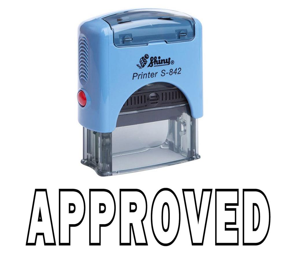 APPROVED Self Inking Rubber Stamp Office Stationary Custom Shiny Stamp