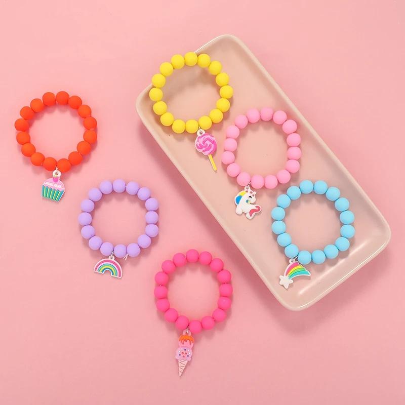 Makersland Cute Popcorn Beads Bracelet Friendship Glass Bracelets For Girls Star Moon Cloud Flower Zircon Accessories Wholesale