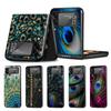 Peacock Feathers Case for Samsung Galaxy Z Flip4 Flip3 5G PC Hard Cell Phone Shell Z Flip 4 3 Black Coque Zflip4 Zflip3 Cover