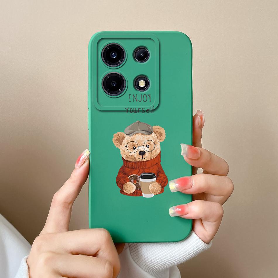 For Infinix Note 30 Pro Vip 30i Phone Case Cartoon Liquid Silicone Full Coverage Anti Drop Bumper For Infinix Note30 30Pro Funda