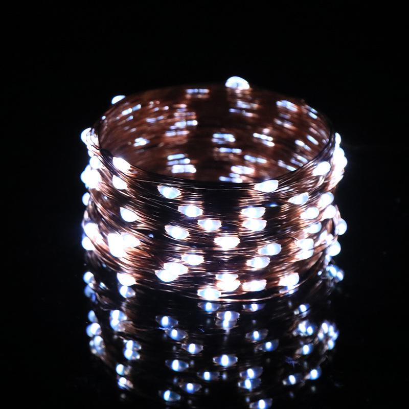 Solar Copper Wire LED String Lights - 8 Modes, Outdoor Waterproof, Colored Garden & Christmas Decoration Lights