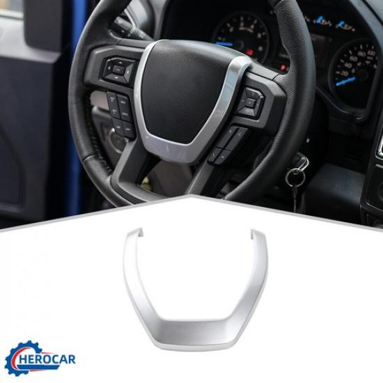 Steering Wheel Decor Cover Trim Silver For Ford F150 15-20 Interior Accessories