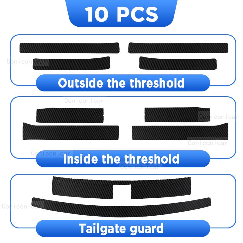 For CHERY JAECOO J7 -2025 Tailgate Guard Door Sill Pedal Carbon Fibre Texture Accessories Leather PU Styling Car Sticker