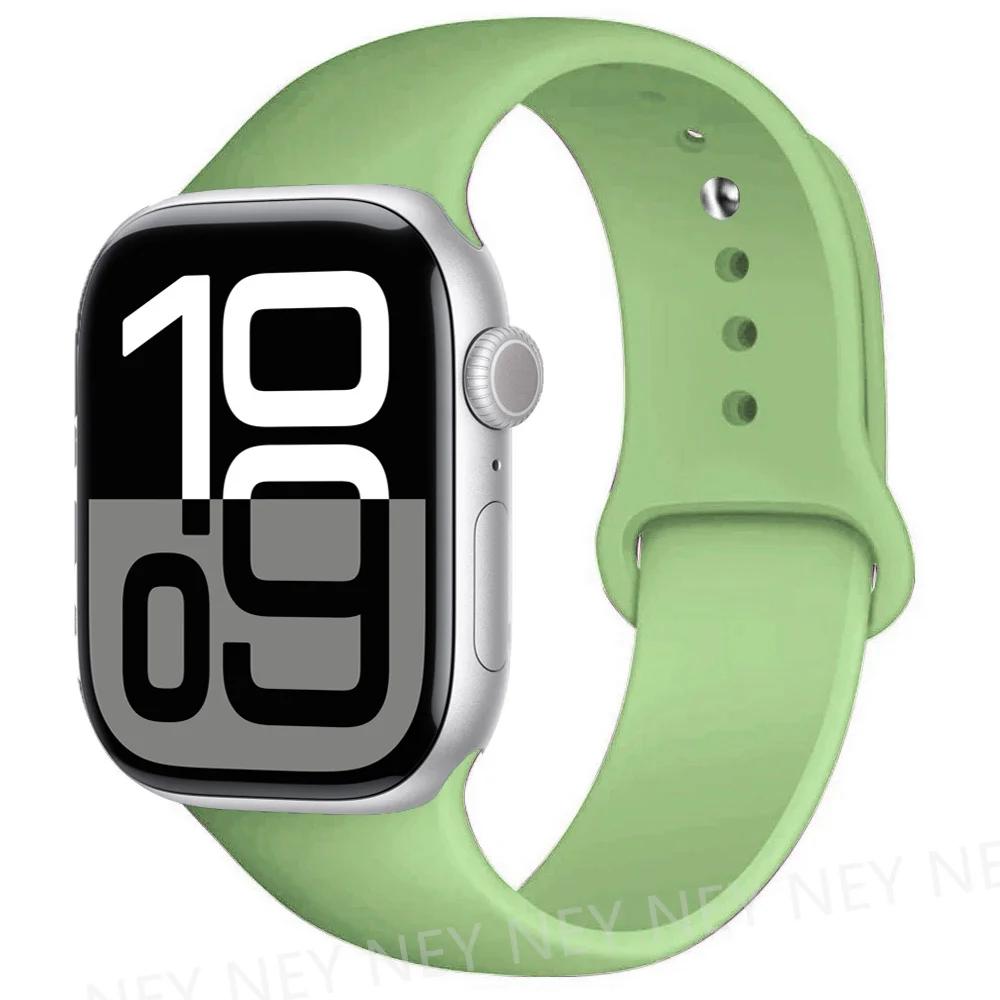 Silicone Band For Apple Watch Straps Ultra 2 49mm 45mm 44-40mm 41mm Sport Bracelet Apple Watch Series 10 42mm-46mm 8 7 6 5 SE 9