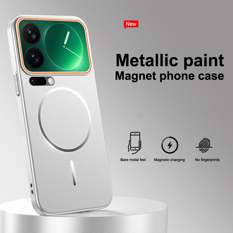 Original Ultra Thin Metalic for Magsafe Phone Case For Xiaomi 17 15 14 Pro Max Shockproof Matte Wireless Charging Magnetic Cover