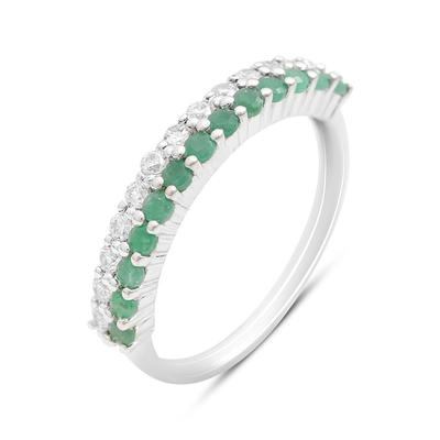 Silberring mit natürlichem Smaragd 1,19 ct, Gewicht des Artikels 2,31 g (2206088)
