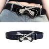 Unisex Gothicism Leather Belt Comfortable Elastic Waist Belt Stretchable Belt for Music Festivals