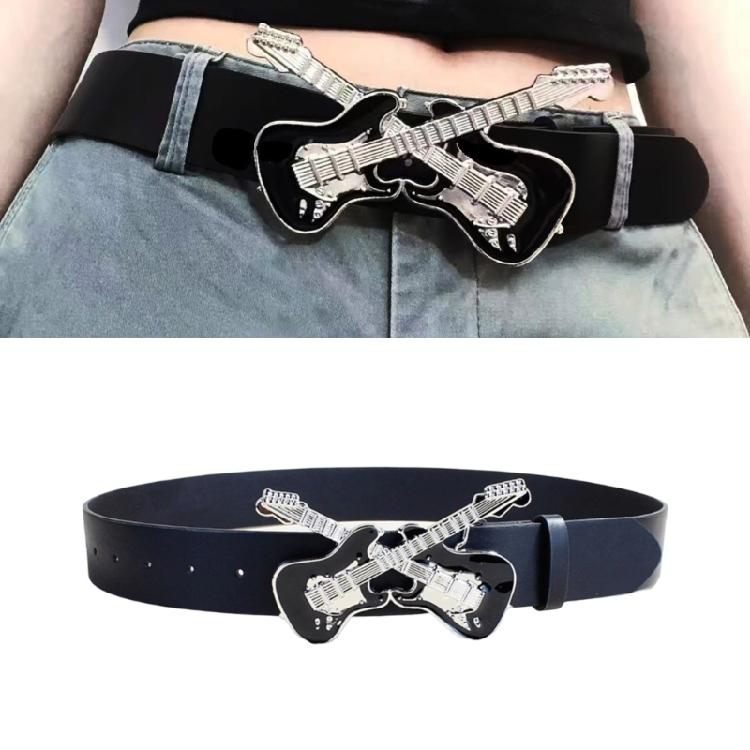 Unisex Gothicism Leather Belt Comfortable Elastic Waist Belt Stretchable Belt for Music Festivals