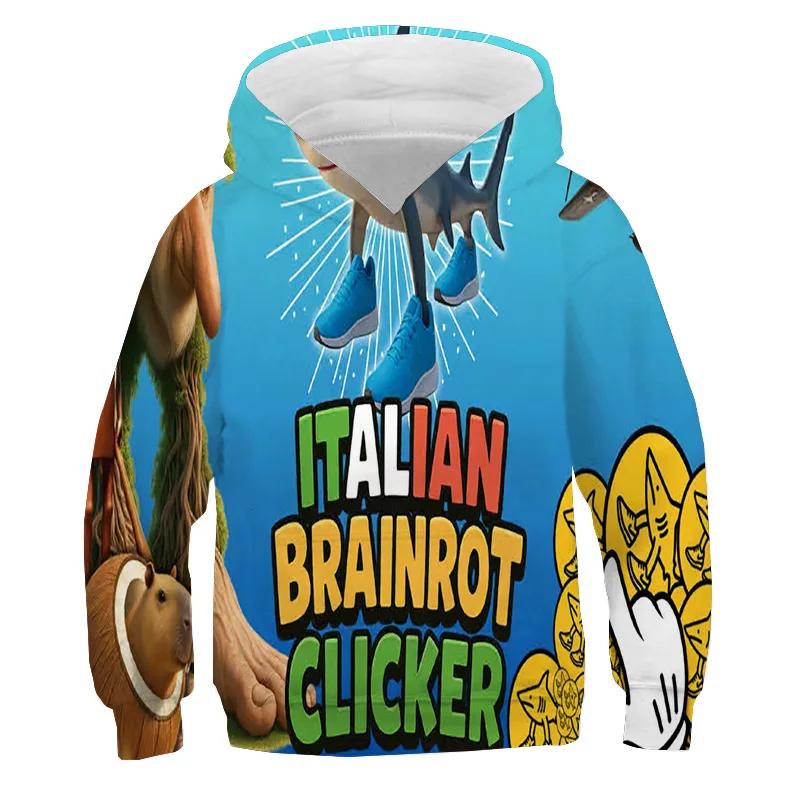 Felpa Casual con Cappuccio Italian Brainrot Shimpanzinni Bananini Tralalero Tralala Felpa Teen con Cappuccio Sport Maniche Lunghe Felpe Vogue