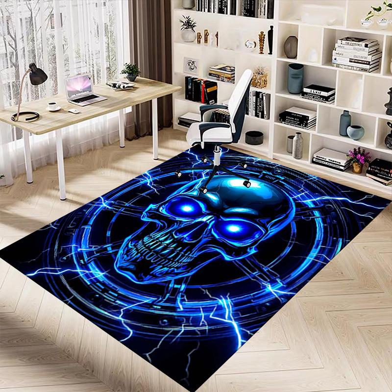 1PC Cyberpunk Skull Anti-slip carpet, suitable for Office, bedroomand playrooms. It can also be used as a sofa footrest cover-R66