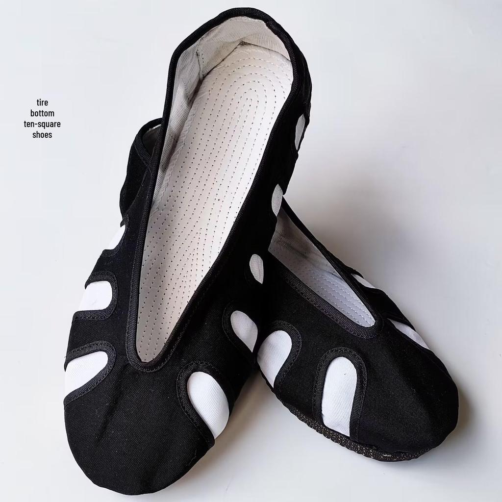 Boty pro bojová umění Deseti směrů: Tai Chi, Taoistické, Kung Fu & Cvičky s hákem ve tvaru oblaku a gumovou podrážkou pro muže & ženy