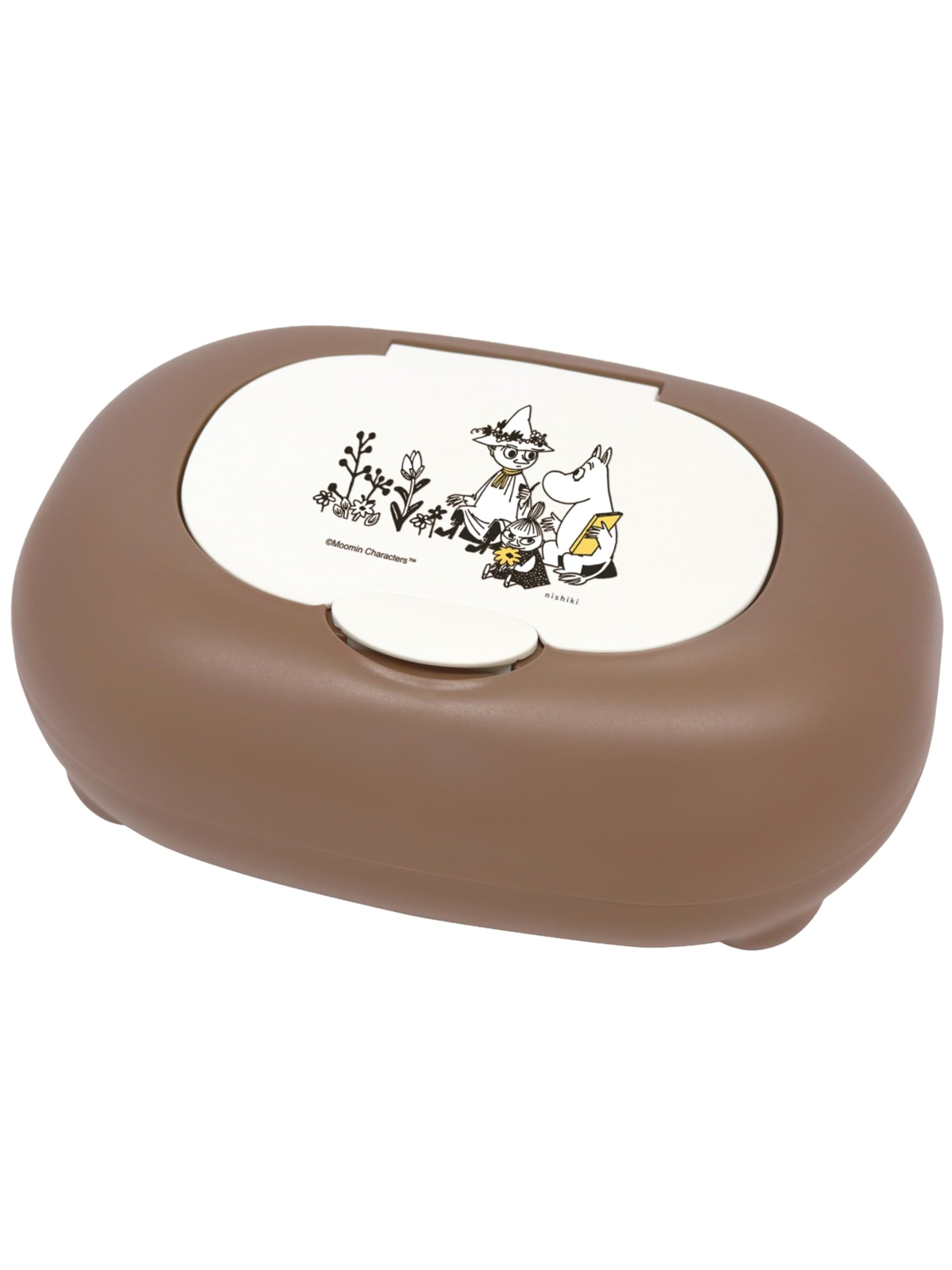 

Nishiki Kasei Wet Wipes Moomin 19 x 13 x Made in Open Case, Design, Brown, Approx. 7.5 cm, Japan, One-Push