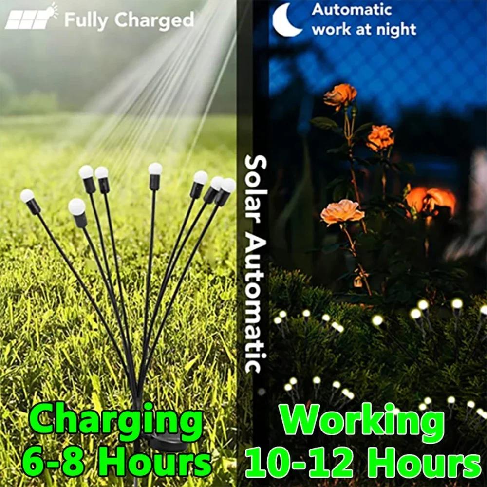 8 LED Solar Firefly Light Waterproof Outdoor Garden Decoration Landscape Lights Lawn Lantern Suitable for Festive Decoration