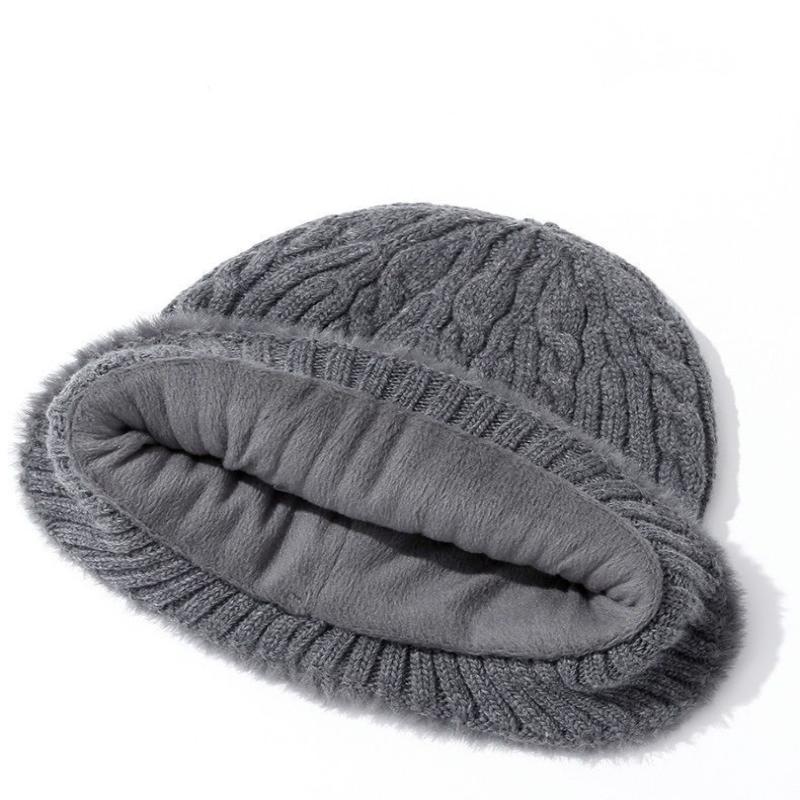 Outdoor Men Autumn Winter Knitted Hat  Casual Warm Bomber Hats Cycling Ear Protection Hats Elderly Cold Thick Cap