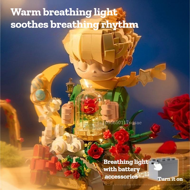New Little Prince Series Building Blocks Anime Children'S Construction Collection Lighting Models Toys Ornaments Christmas Gifts