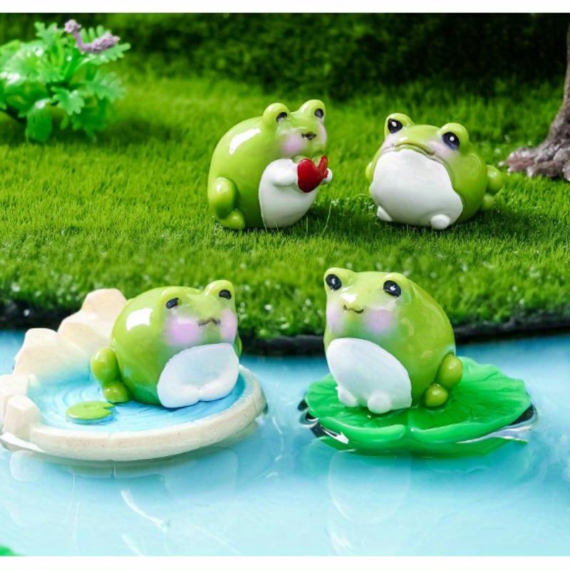 5pcs Creative Resin Pond Frog Miniature Landscape DIY Decoration Accessories Car-mounted Desktop Ornament for Moss Micro-landscape