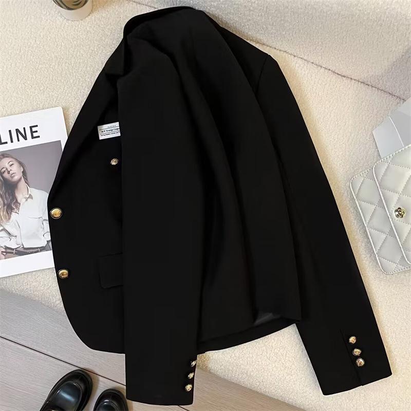 

Women s Black Short Blazer - Petite Spring/Autumn Casual College Style Jacket 2XL жовтий/імбирний