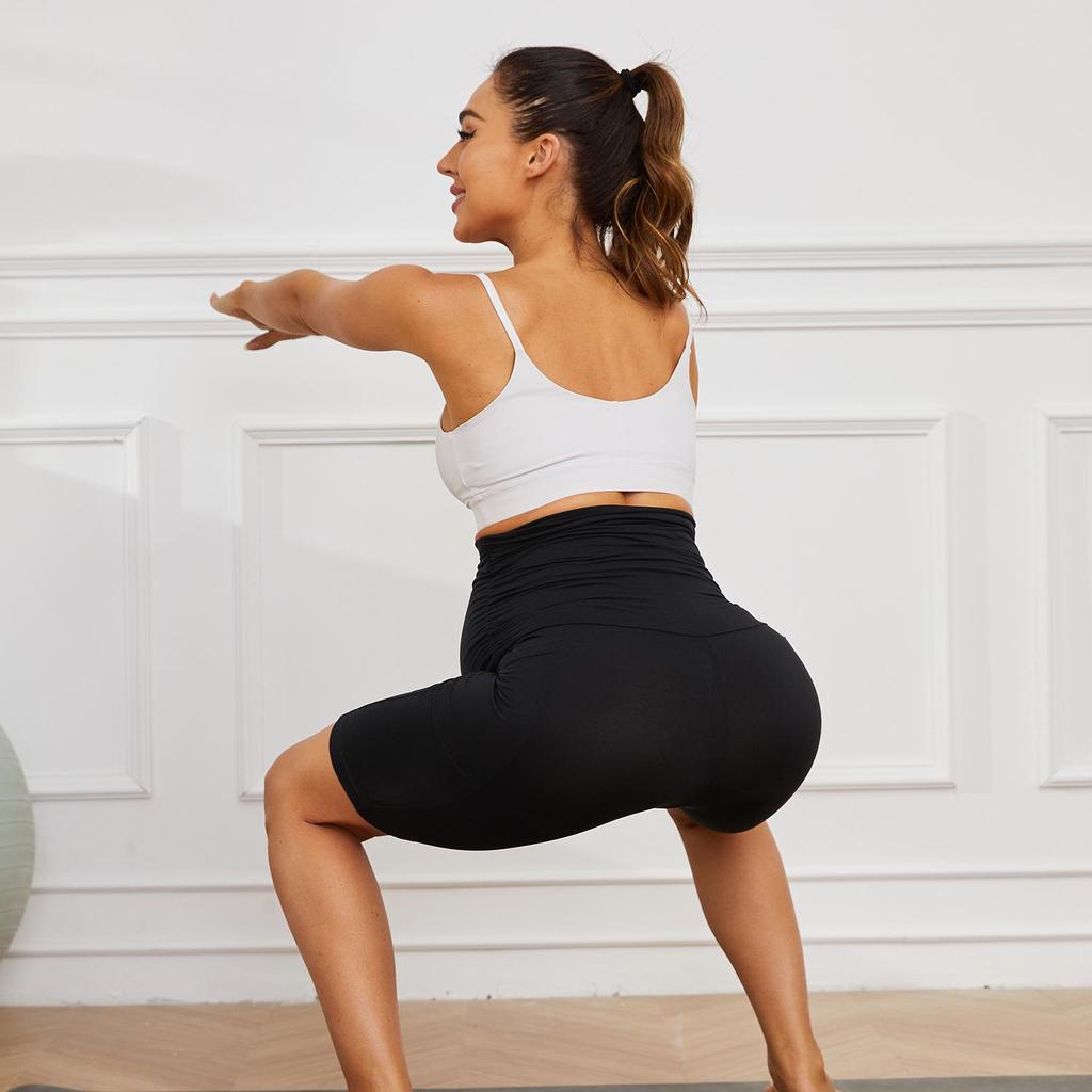 High Waist Maternity Belly Support Shorts - Slim, Elastic, and Comfortable Base Layer