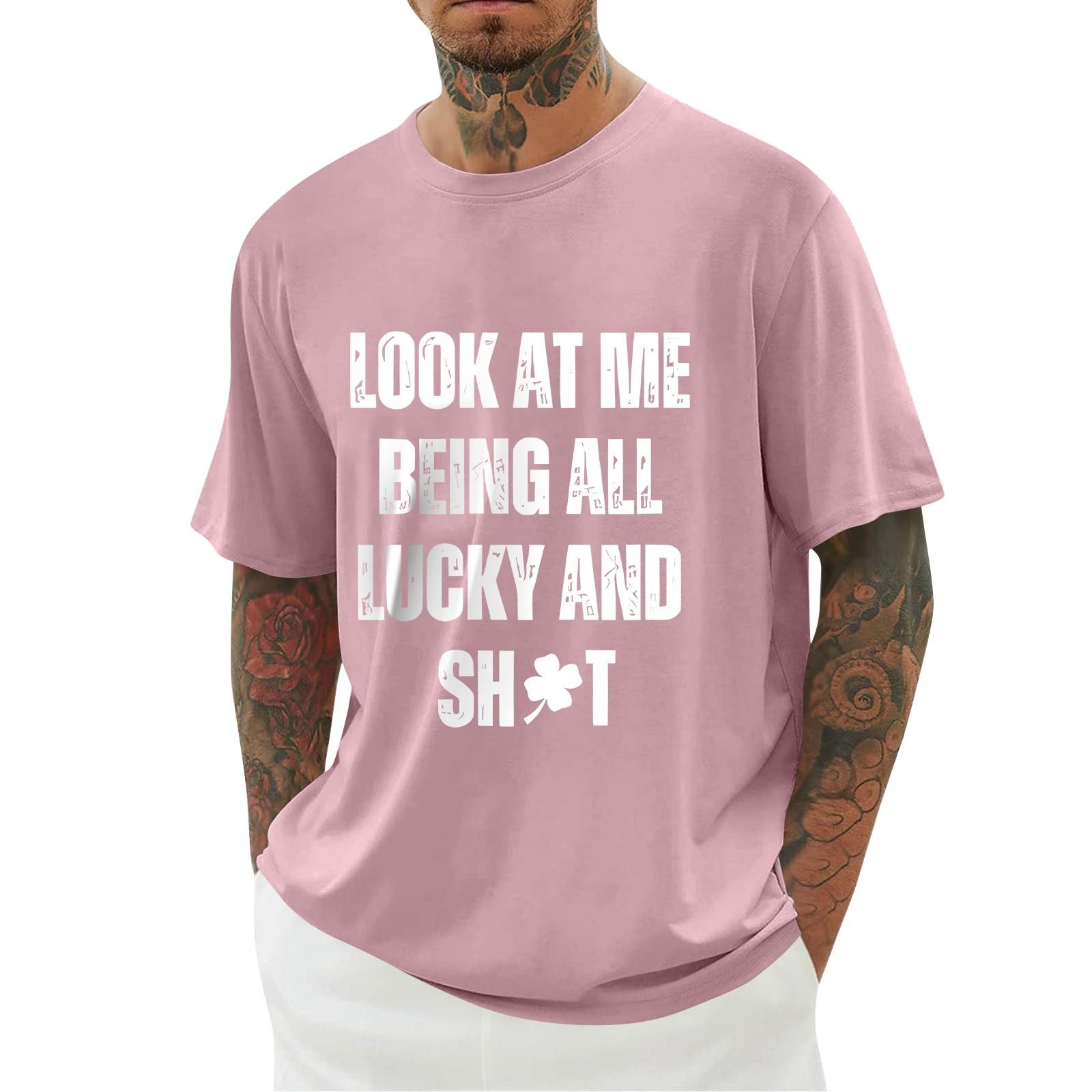 

Мужская ул.. Футболка с принтом Патрика, мужская, свободная, повседневная, с коротким рукавом M розовый