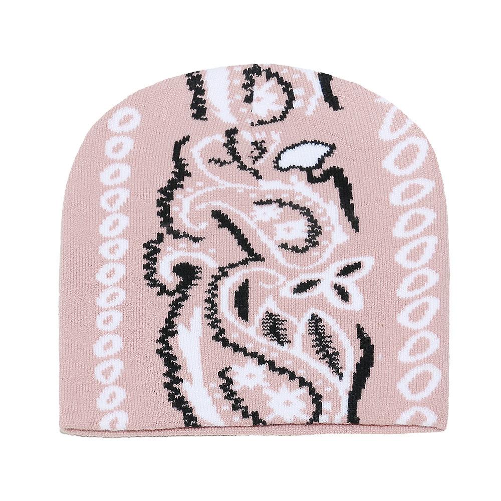 Fashion Versatile Retro Wool Hat Autumn and Winter Cold Warm Knitted Hat Jacquard Paisley Winter Hat