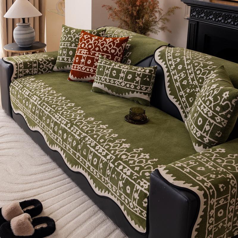 Light Luxury High-End Sofa Towel, A Whole Cover  New Four-Season Universal Non-Slip Leather Sofa Cushion, Seat Cushion